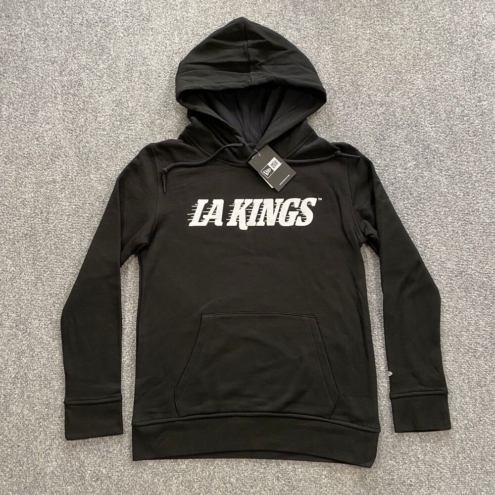 Los Angeles LA Kings Wordmark Logo New Era Hoodie Womens Medium Black NHL Hockey